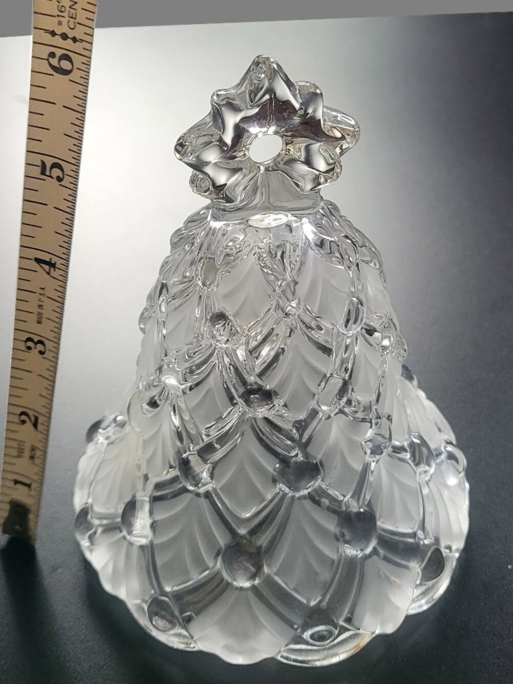 ⭕5/$17- Mikasa Crystal Winter Dreams Holiday Christmas Tree Bell Large 5.6" Tall